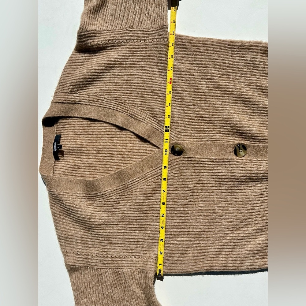 Quince Baby Alpaca-Merino Cropped Cardigan in Camel Women's Cardigan Sweater L - Picture 12 of 16